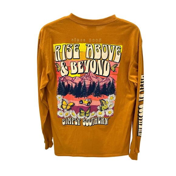 Simply Southern Women's MD "Rise Above & Beyond" Long Sleeve Graphic T-shirt - Picture 1 of 6
